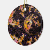 Fractale Vuurstorm Bol Keramisch Ornament (Links)