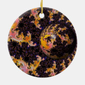 Fractale Vuurstorm Bol Keramisch Ornament (Achterkant)