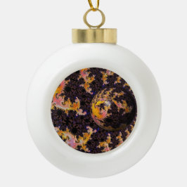 Fractale vuurstorm bol keramische bal ornament