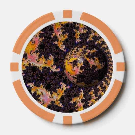 Fractale Vuurstorm Bol Poker Chips (Voorkant)