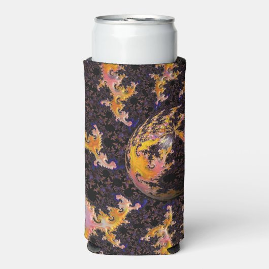 Fractale vuurstorm bol seltzer blikjeskoeler (Seltzer Voorkant)