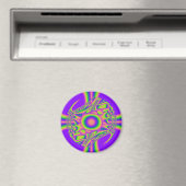 Fractale warp paars groen psychedelisch magneet (Insitu (Vaatwasser))
