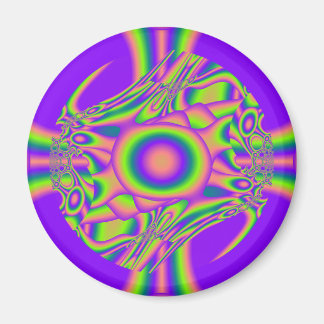 Fractale warp paars groen psychedelisch magneet