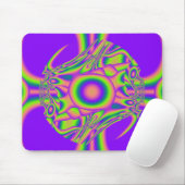 Fractale warp paars groen psychedelisch muismat (Met muis)