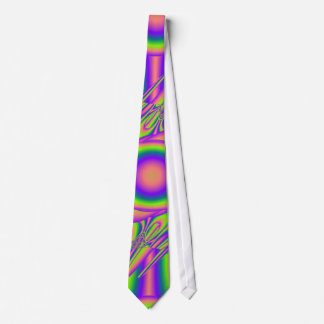 Fractale warp paars groen psychedelisch stropdas