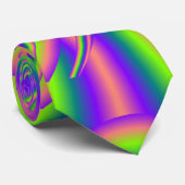 Fractale warp paars groen psychedelisch stropdas (Opgerold)