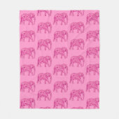 Fractale wervelende olifant, fuchsia roze fleece deken (Voorkant)
