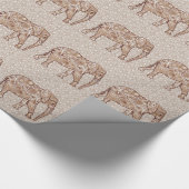 Fractale wervelolifant - bruin en taupe cadeaupapier (Hoek)