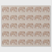 Fractale wervelolifant - bruin en taupe cadeaupapier (Vlak)