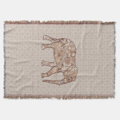 Fractale wervelolifant - bruin en taupe deken (Voorkant)