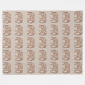Fractale wervelolifant - bruin en taupe fleece deken (Voorkant (Horizontaal))