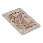 Fractale wervelolifant - bruin en taupe magneet (Rechterzijde)