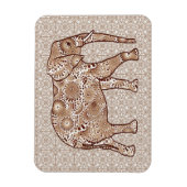 Fractale wervelolifant - bruin en taupe magneet (Verticaal)