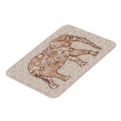 Fractale wervelolifant - bruin en taupe magneet (Linkerzijde)