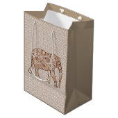 Fractale wervelolifant - bruin en taupe medium cadeauzakje (Voorkant Gekanteld)