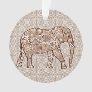 Fractale wervelolifant - bruin en taupe ornament