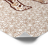 Fractale wervelolifant - bruin en taupe poster (Hoek)