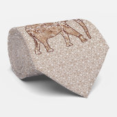 Fractale wervelolifant - bruin en taupe stropdas (Opgerold)