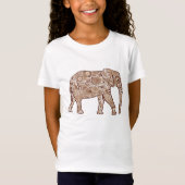 Fractale wervelolifant - bruin en taupe t-shirt (Voorkant)