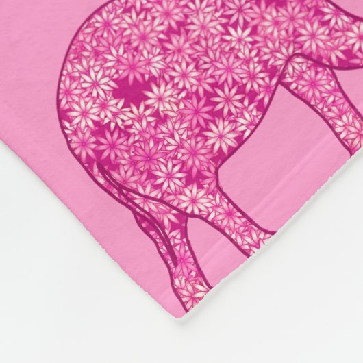 Fractale wervelolifant, fuchsia roze fleece deken (Hoek)