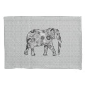 Fractale wervelolifant - grijs, zwart en wit kussensloop (Voorkant)