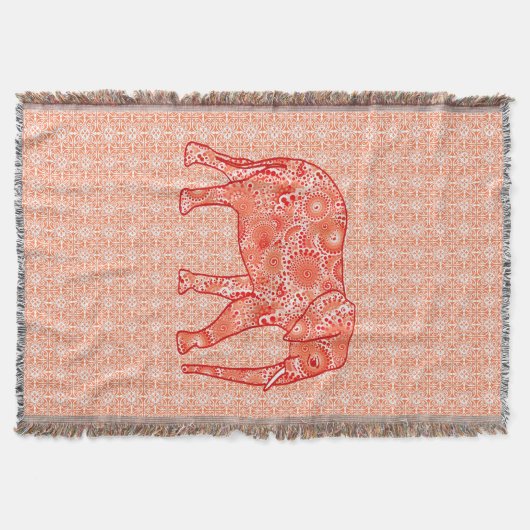 Fractale wervelolifant, koraal sinaasappel en perz deken (Voorkant)