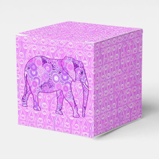 Fractale wervelolifant - paars en orchidee bedankdoosjes (Voorkant Zijde)