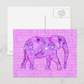 Fractale wervelolifant - paars en orchidee briefkaart (Voorkant / Achterkant)