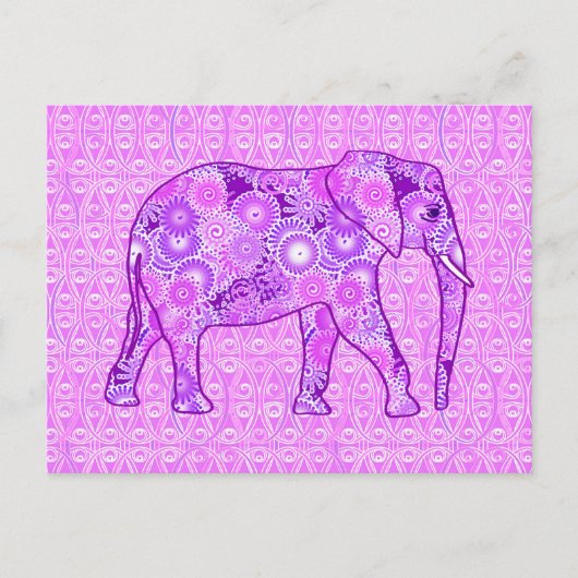 Fractale wervelolifant - paars en orchidee briefkaart (Voorkant)