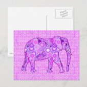 Fractale wervelolifant - paars en orchidee briefkaart (Voorkant / Achterkant)