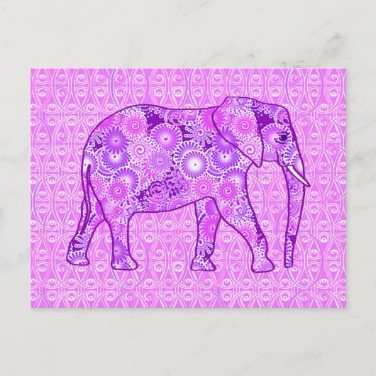 Fractale wervelolifant - paars en orchidee briefkaart (Voorkant)