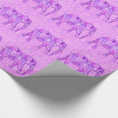 Fractale wervelolifant - paars en orchidee cadeaupapier (Hoek)