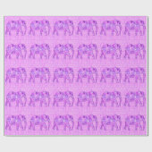Fractale wervelolifant - paars en orchidee cadeaupapier (Vlak)