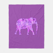 Fractale wervelolifant, paars en orchidee fleece deken (Voorkant)