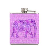 Fractale wervelolifant - paars en orchidee heupfles (Achterkant)