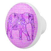 Fractale wervelolifant - paars en orchidee keramische knop (Rechts)