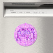 Fractale wervelolifant - paars en orchidee magneet (Insitu (Vaatwasser))