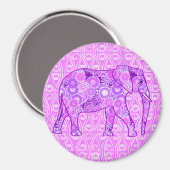 Fractale wervelolifant - paars en orchidee magneet (Voorkant / Achterkant)