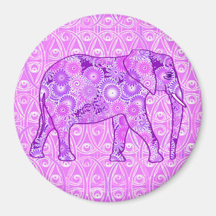 Fractale wervelolifant - paars en orchidee magneet