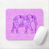Fractale wervelolifant - paars en orchidee muismat (Met muis)
