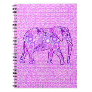 Fractale wervelolifant - paars en orchidee notitieboek