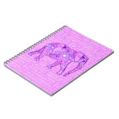 Fractale wervelolifant - paars en orchidee notitieboek (Linkerzijde)
