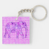 Fractale wervelolifant - paars en orchidee sleutelhanger (Achterkant)