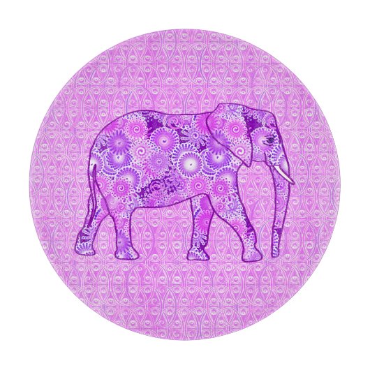 Fractale wervelolifant - paars en orchidee snijplank (Voorkant)