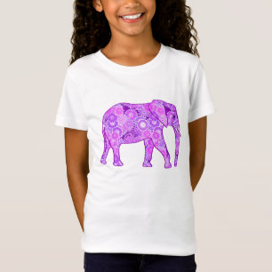 Fractale wervelolifant - paars en orchidee t-shirt