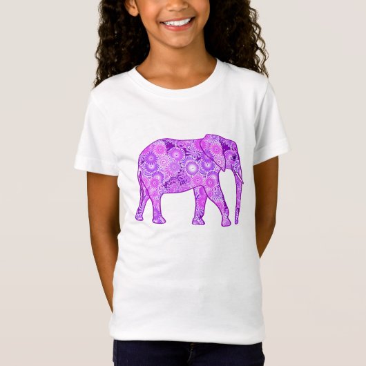 Fractale wervelolifant - paars en orchidee t-shirt (Voorkant)