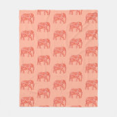 Fractale wervelolifantenpatroon, koraal sinaasappe fleece deken (Voorkant)