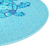 Fractale wervelschildpad - kobalt en turkooisblauw snijplank (Hoek)