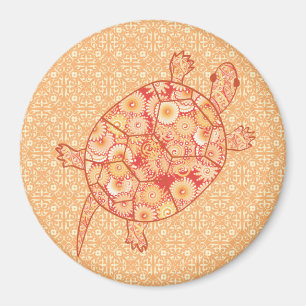 Fractale wervelschildpad - schoppen van mandarijne magneet