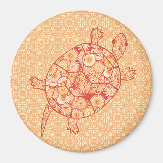 Fractale wervelschildpad - schoppen van mandarijne magneet (Voorkant)